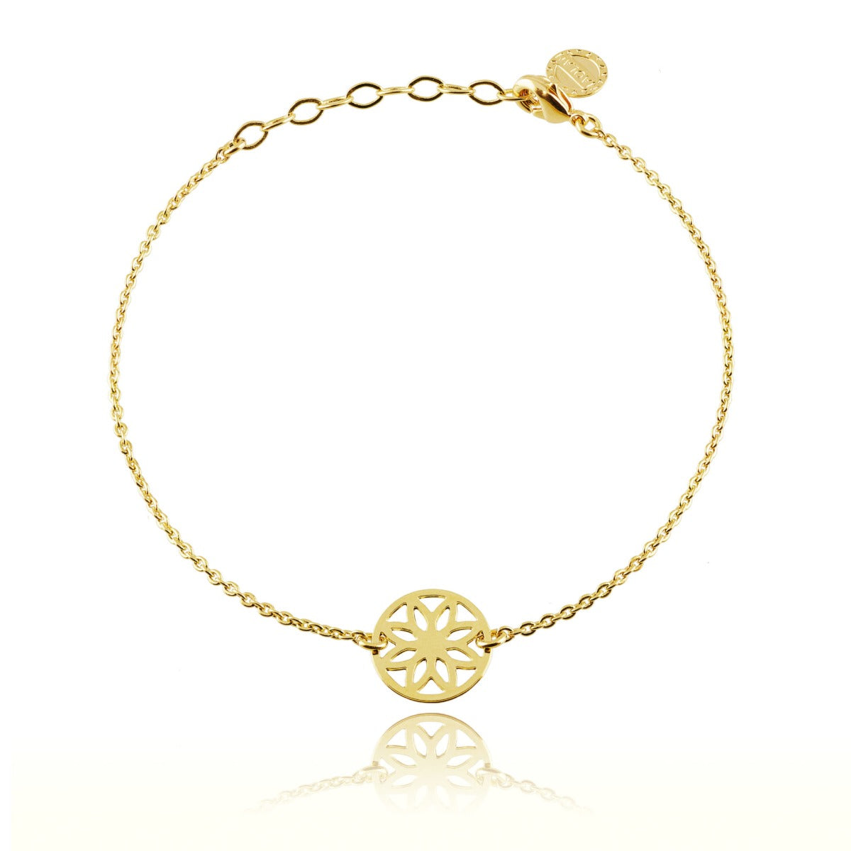 Bracelet chaine petite fleur cercle minimaliste