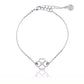Bracelet ajustable trefle coeur argenté