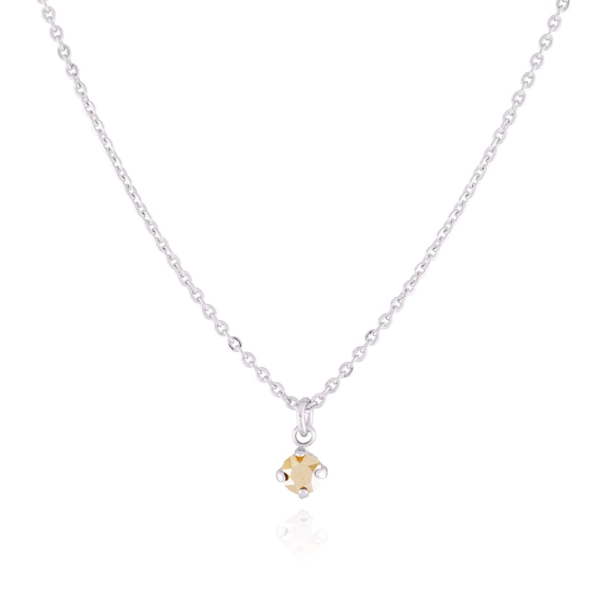 Collier solitaire cristal rose