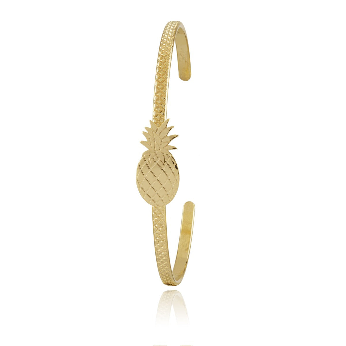 Bracelet jonc ananas or