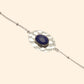 Bracelet martelée ajustable argent pierre lapis lazuli 